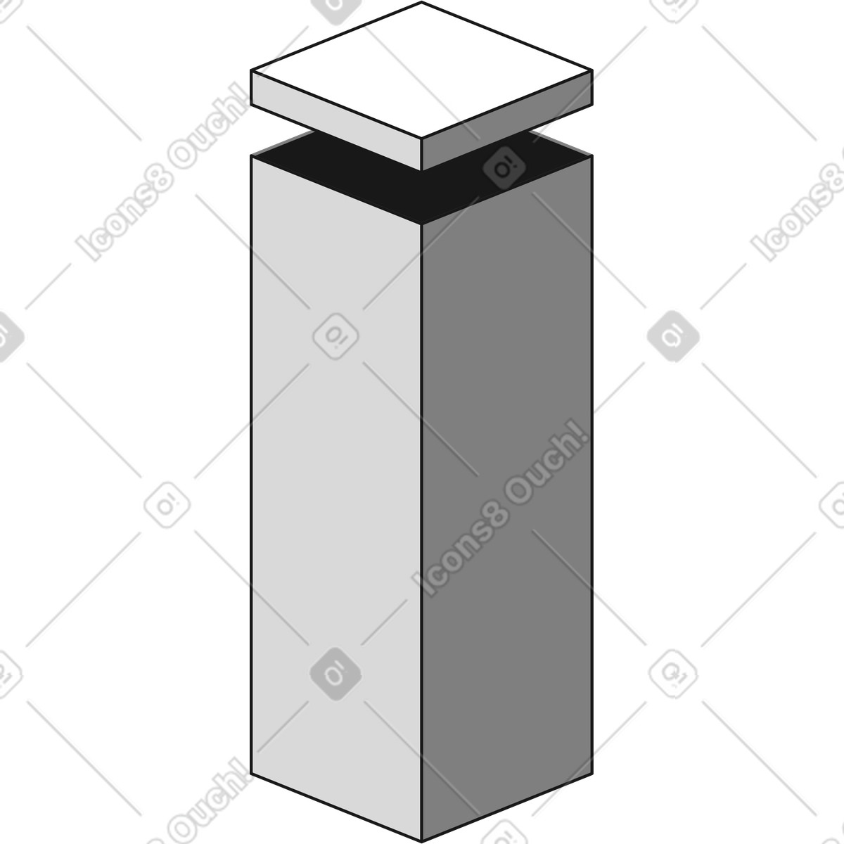Grey vertical bar chart element illustration in Futuristic style download in PNG, SVG