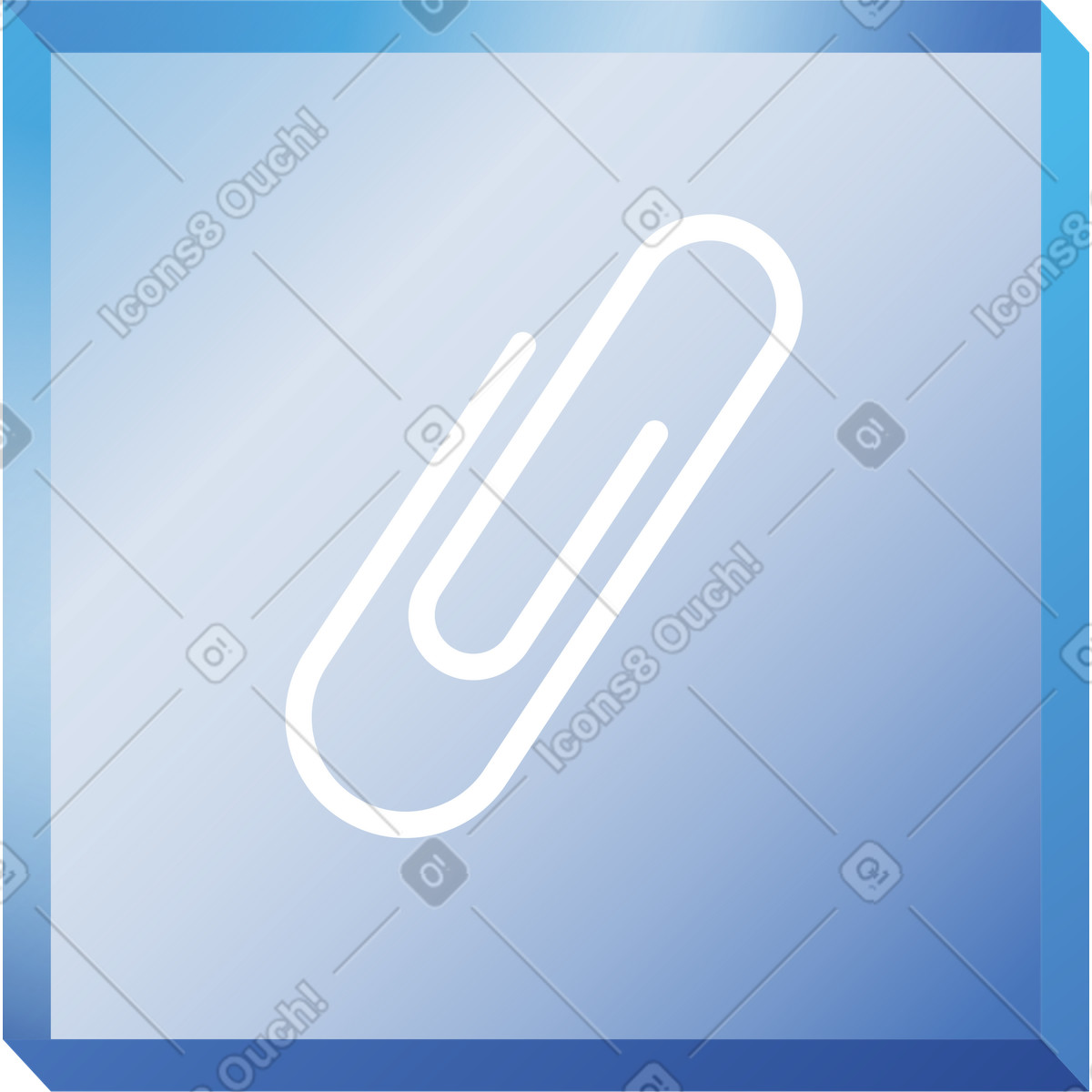 Clip button illustration in Quantum style download in PNG, SVG