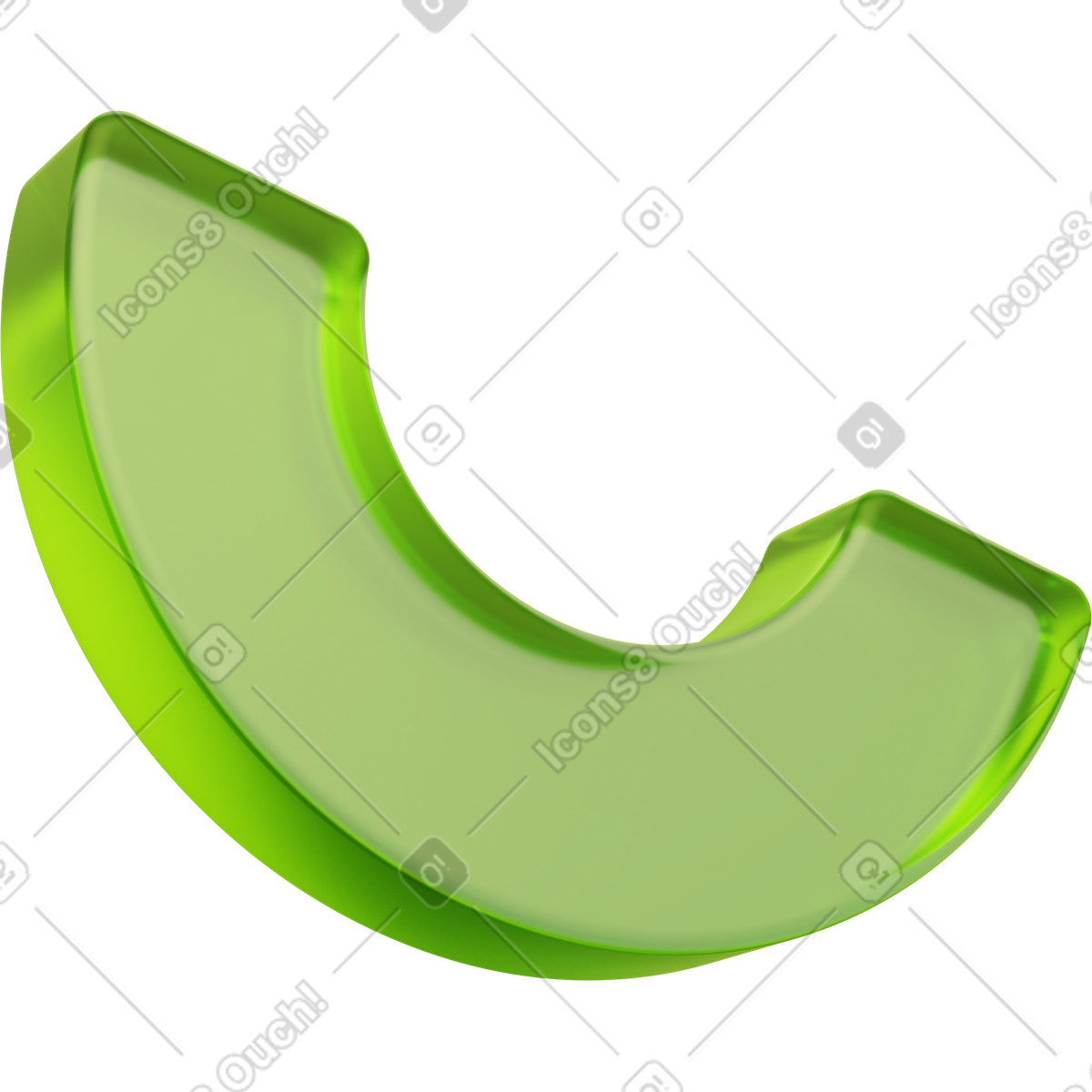 Forma semicircolare, arco in vetro verde, design astratto illustrazione stile 3D Playful scarica PNG, SVG