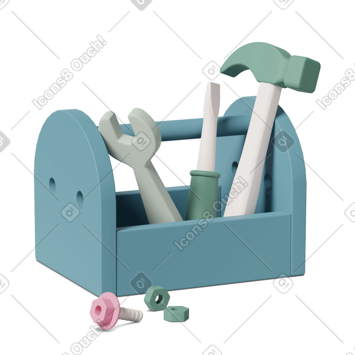 Ilustración Tool box en estilo 3D Casual life a descargar en PNG y SVG