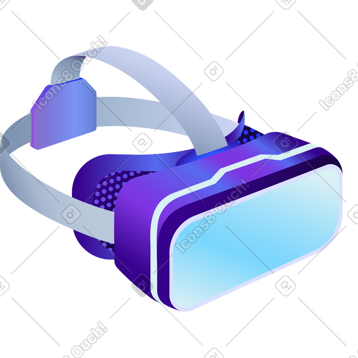 Occhiali per realtà virtuale illustrazione in stile Hi-tech scarica in PNG, SVG