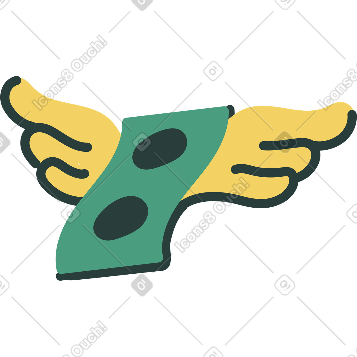 Dollaro illustrazione in stile Macaroni scarica in PNG, SVG