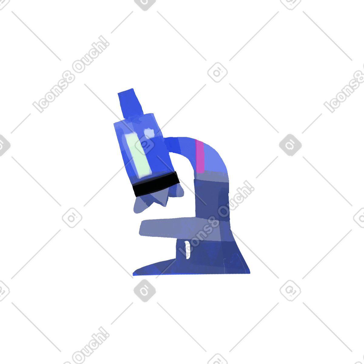 Ilustración Microscopio en estilo Atomic a descargar en PNG y SVG