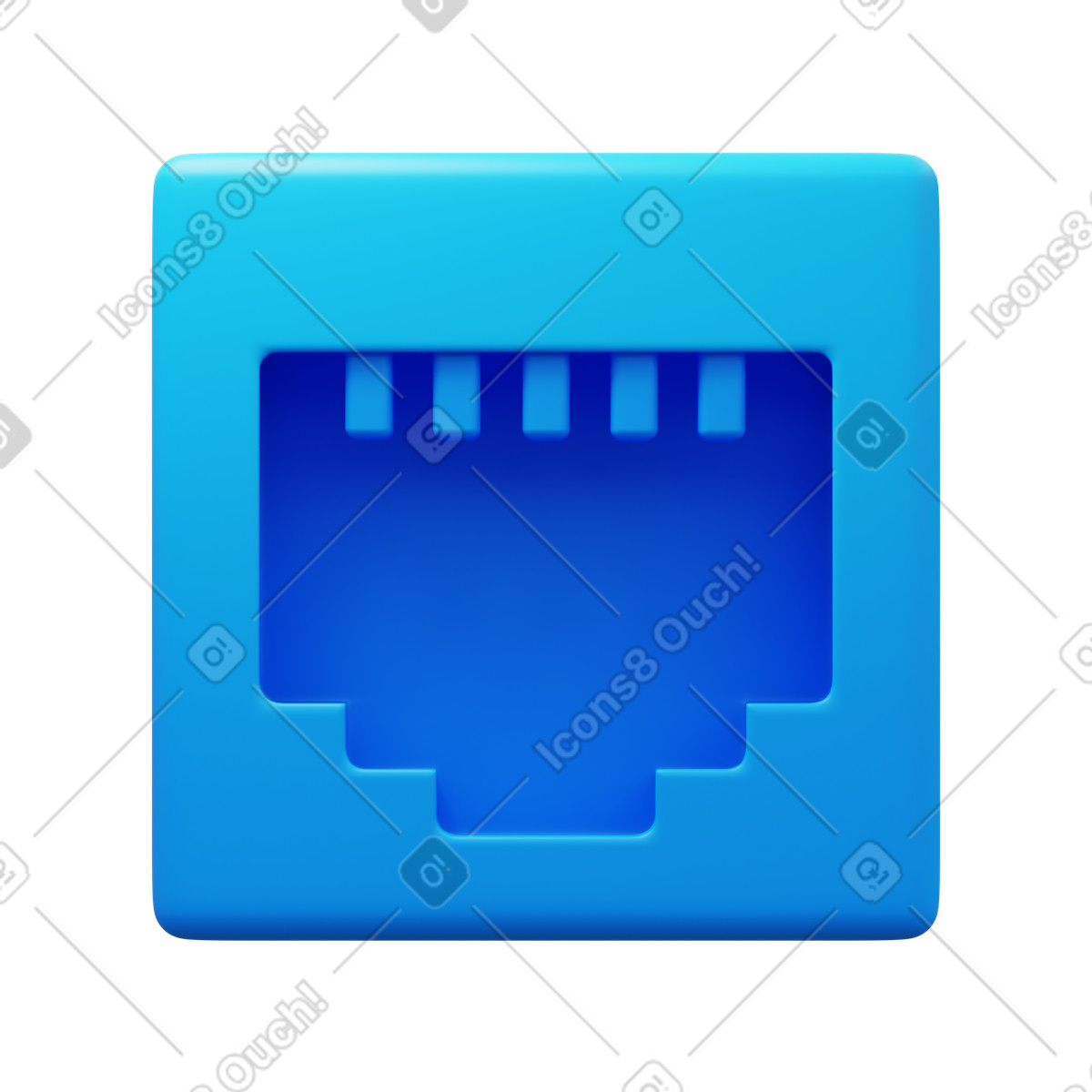 Ethernet off illustration in 3D Fluency style download in PNG, SVG