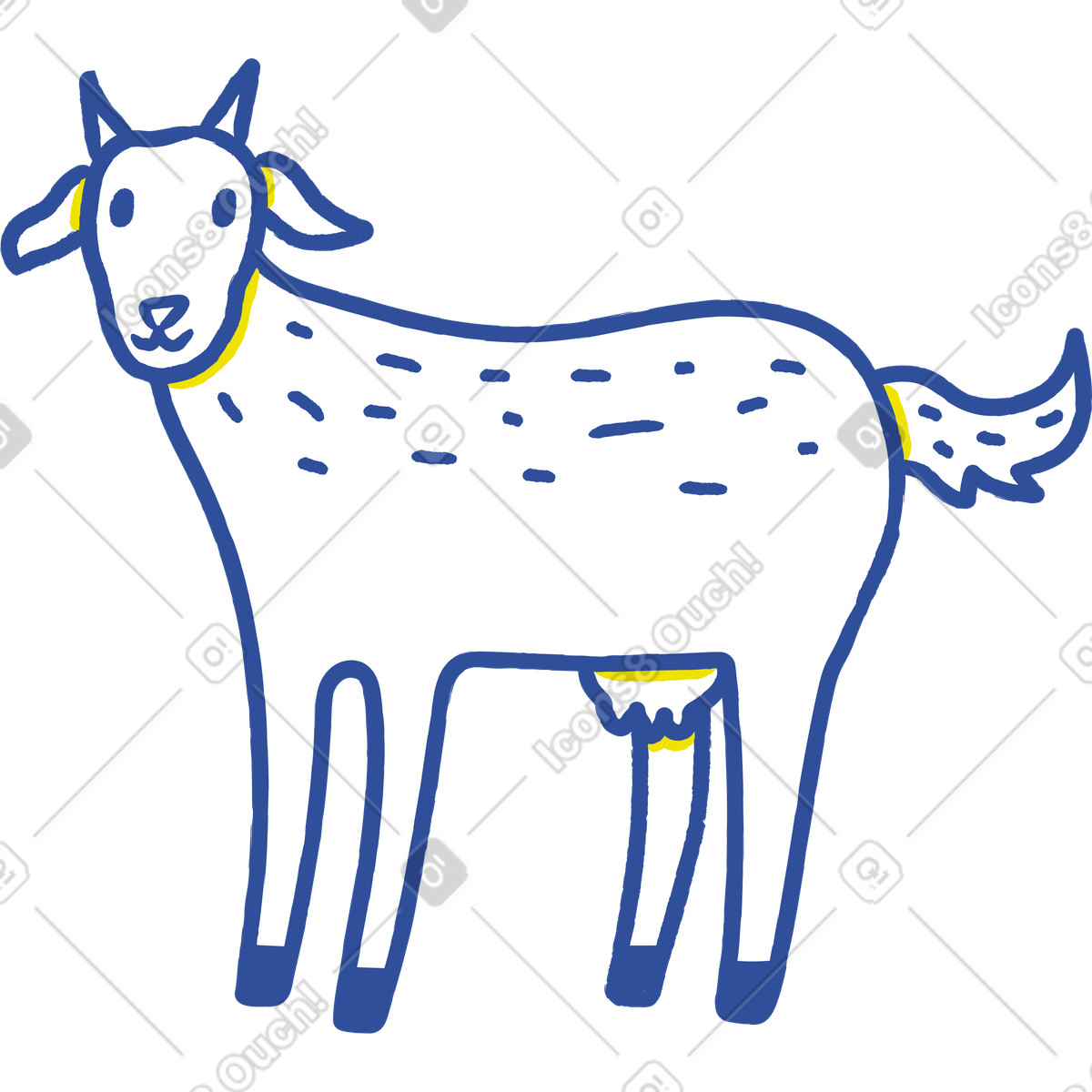 Goat illustration in Lime style download in PNG, SVG