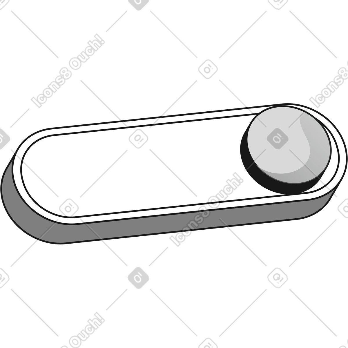 White on sliding button icon illustration in Futuristic style download in PNG, SVG