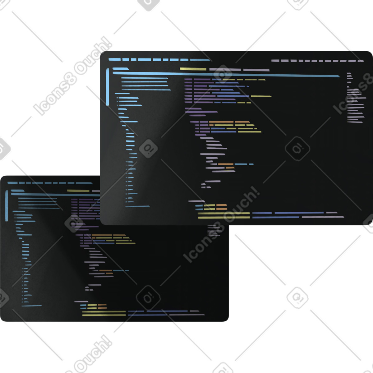 Illustration Fenêtre de programme avec code dans le style Demure à télécharger aux formats PNG, SVG