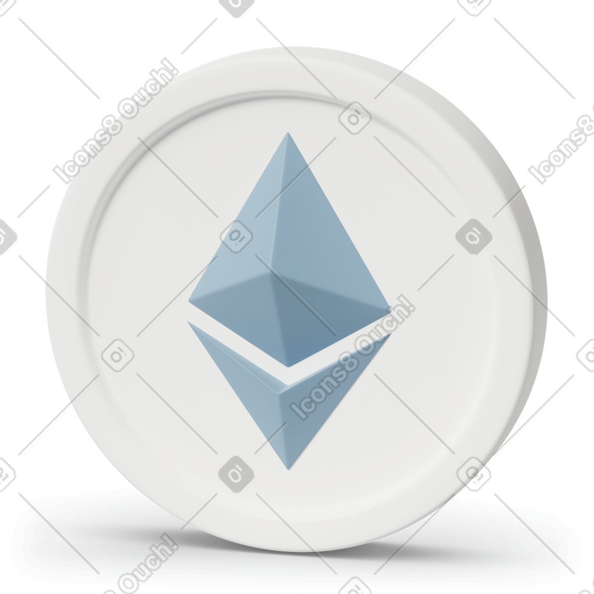Ethereum coin-Illustration im 3D Casual life-Stil als Download in PNG, SVG
