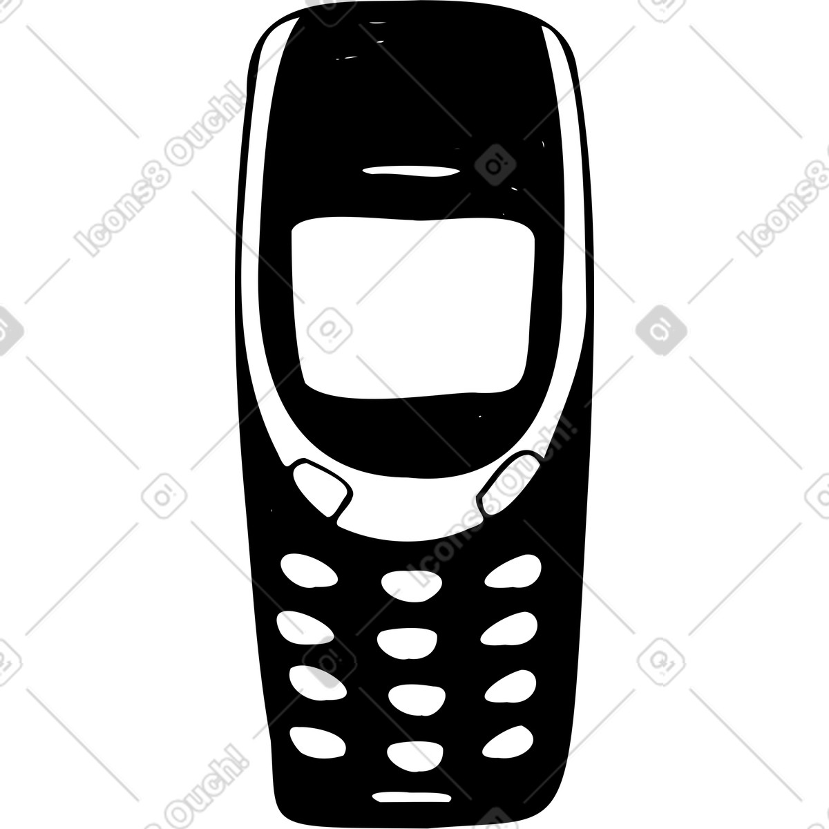 Ilustración Teléfono con botones simples en estilo Marks a descargar en PNG y SVG