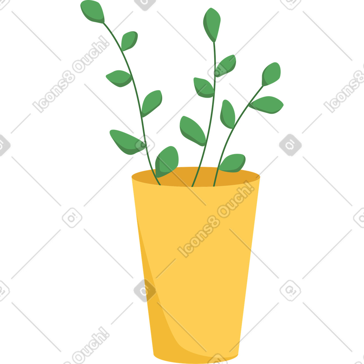 Illustration Plante en pot dans le style Social à télécharger aux formats PNG, SVG