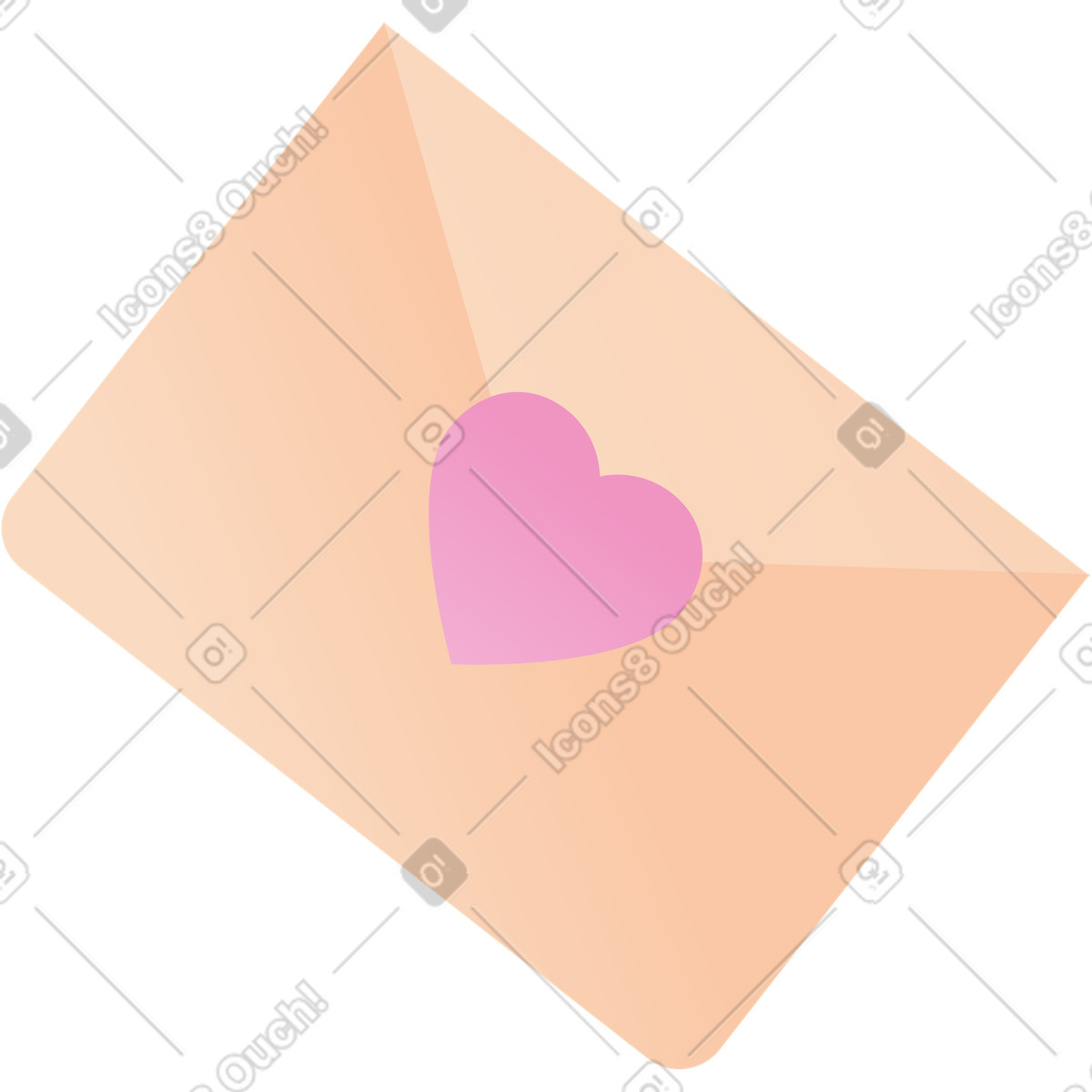 Umschlag mit herz-Illustration im Coworking-Stil als Download in PNG, SVG