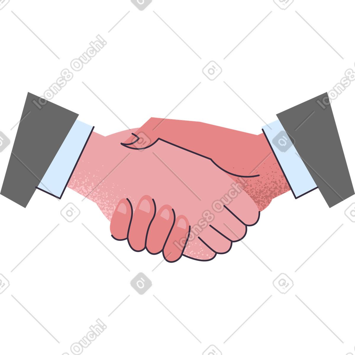 Stretta di mano illustrazione in stile Pale scarica in PNG, SVG