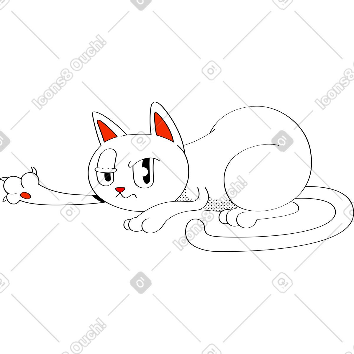 Ilustração de Gato em no estilo Looney para baixar em PNG, SVG