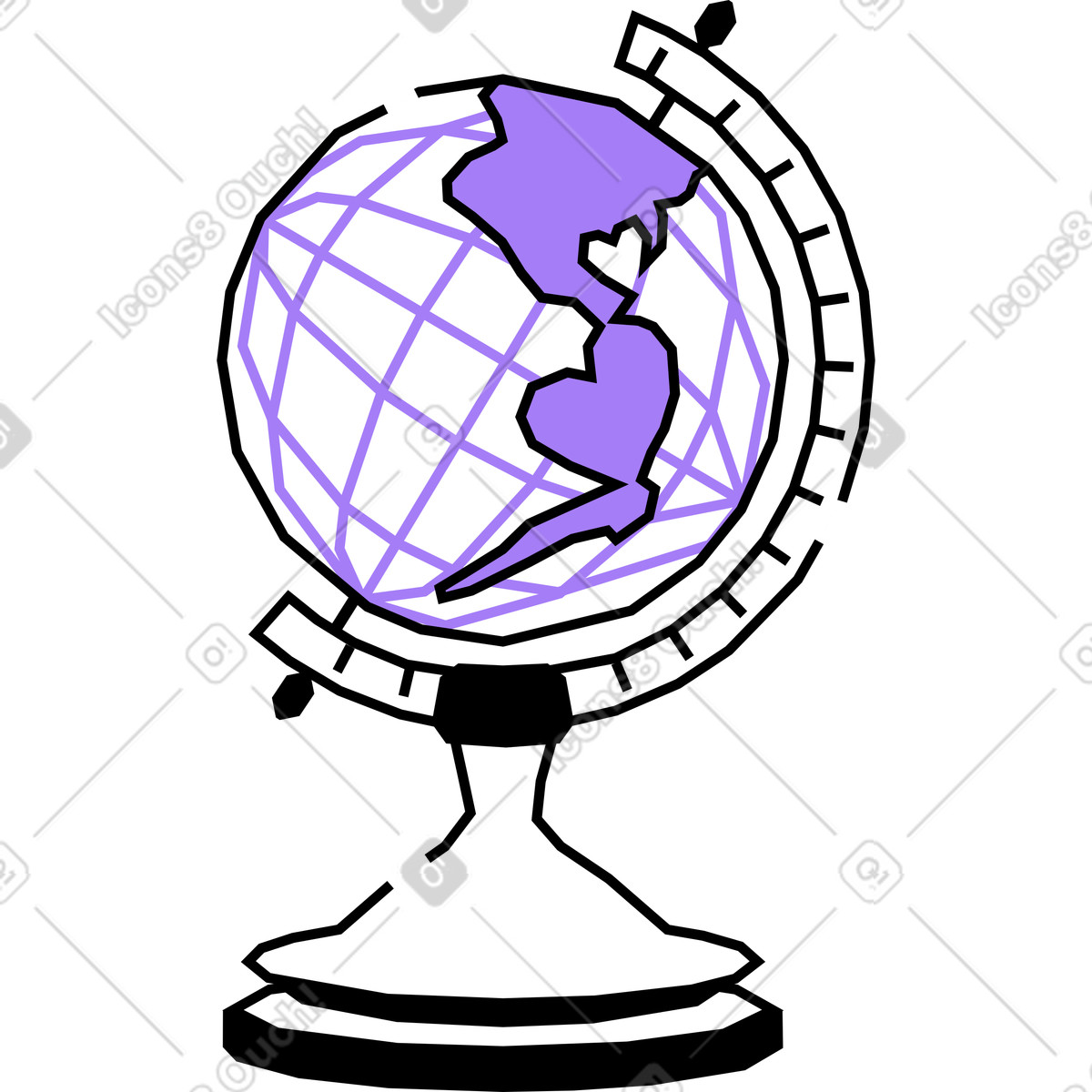 Globe illustration high-quality clipart graphics and vectors for global themes