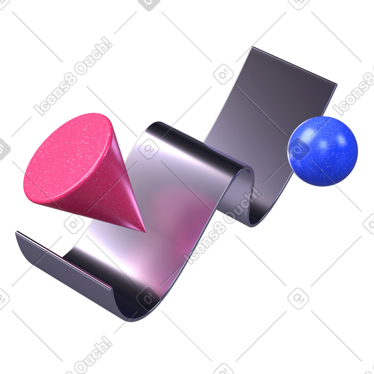 Ilustração de Pulseira metal com cone e esfera em no estilo 3D Boost para baixar em PNG, SVG