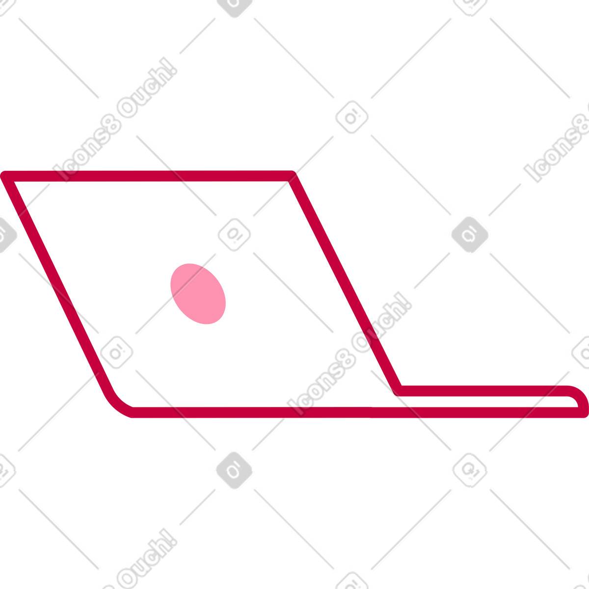 Open laptop illustration in PNG, SVG