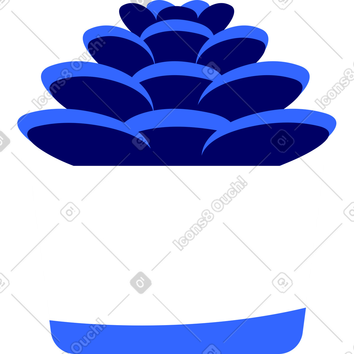 Lounge スタイルの 白い花瓶の小さな植物 のイラストをPNG、SVG形式でダウンロード