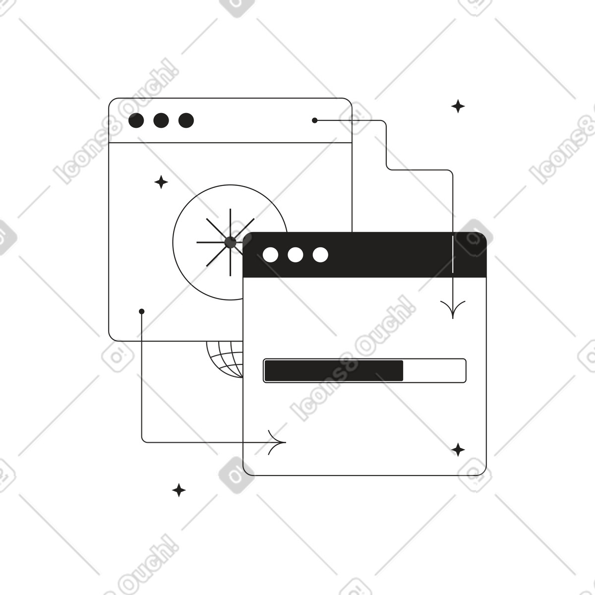 Loading the next page illustration in Tokyo style download in PNG, SVG