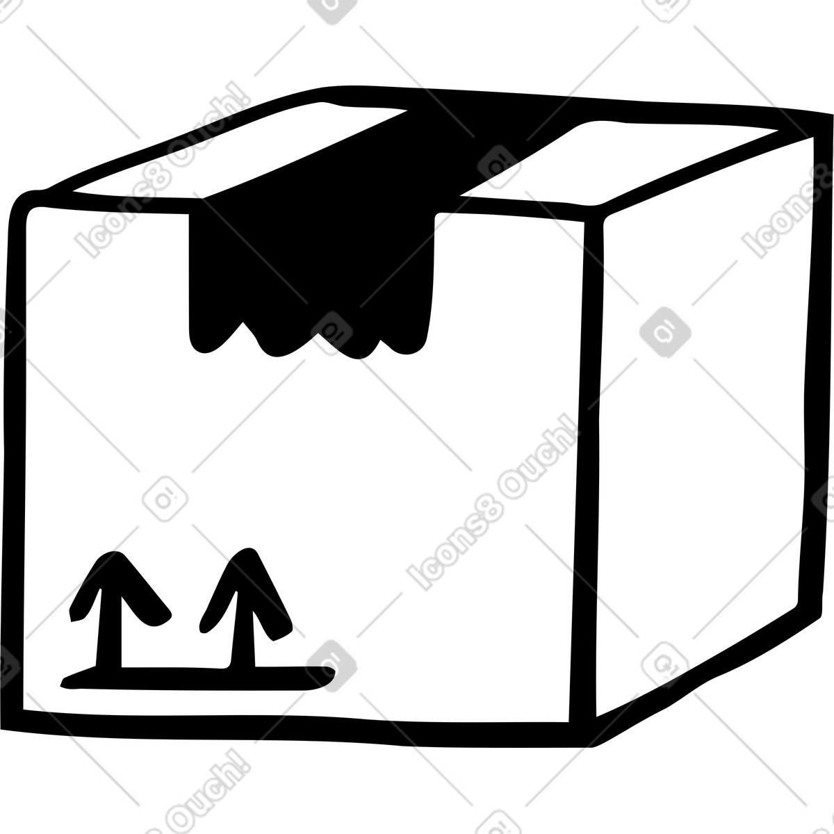 Lieferbox-Illustration im Journal-Stil als Download in PNG, SVG