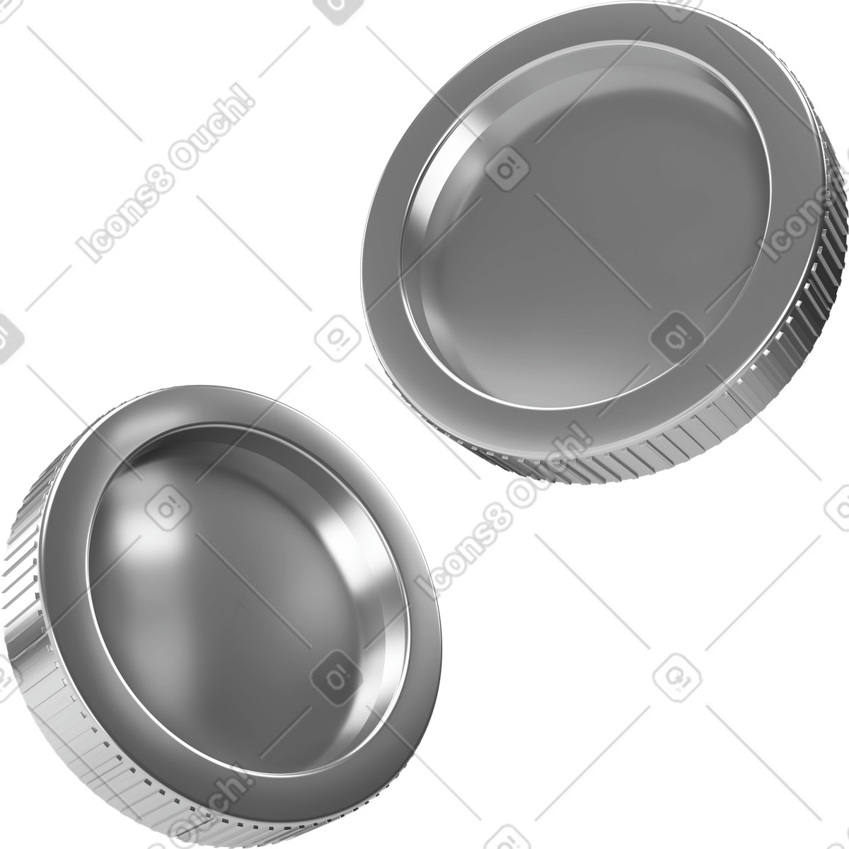 Ilustração de Duas moedas metal em no estilo 3D Corporate para baixar em PNG, SVG
