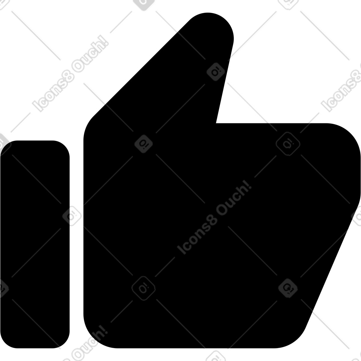 Daumen hoch-symbol-Illustration im Memphis-Stil als Download in PNG, SVG