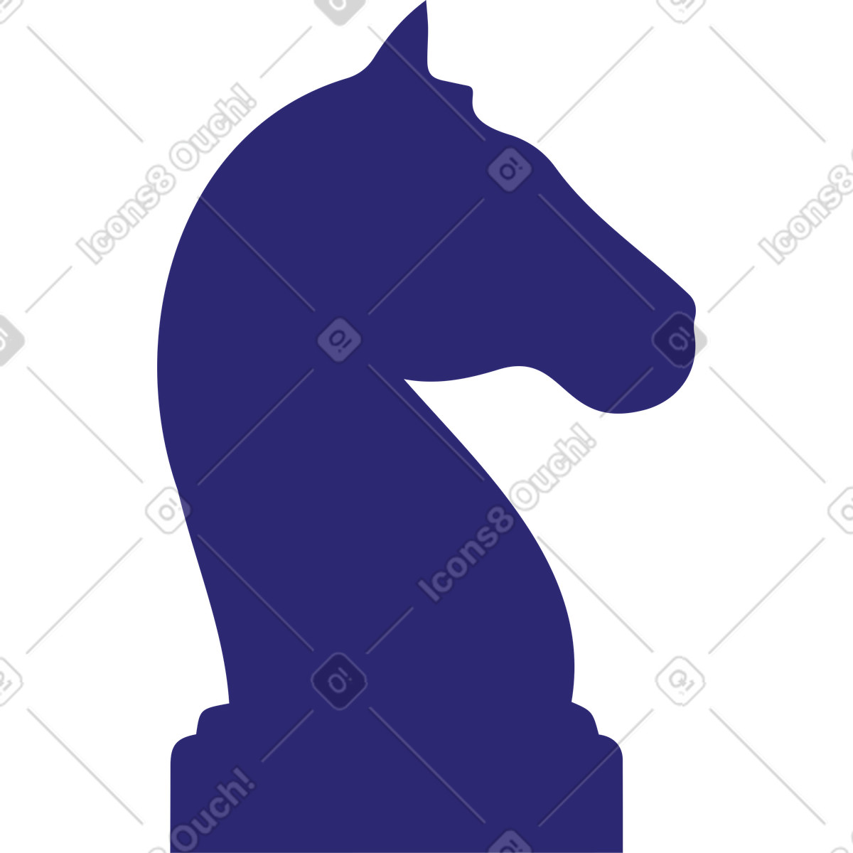 Knight piece illustration in Cut style download in PNG, SVG