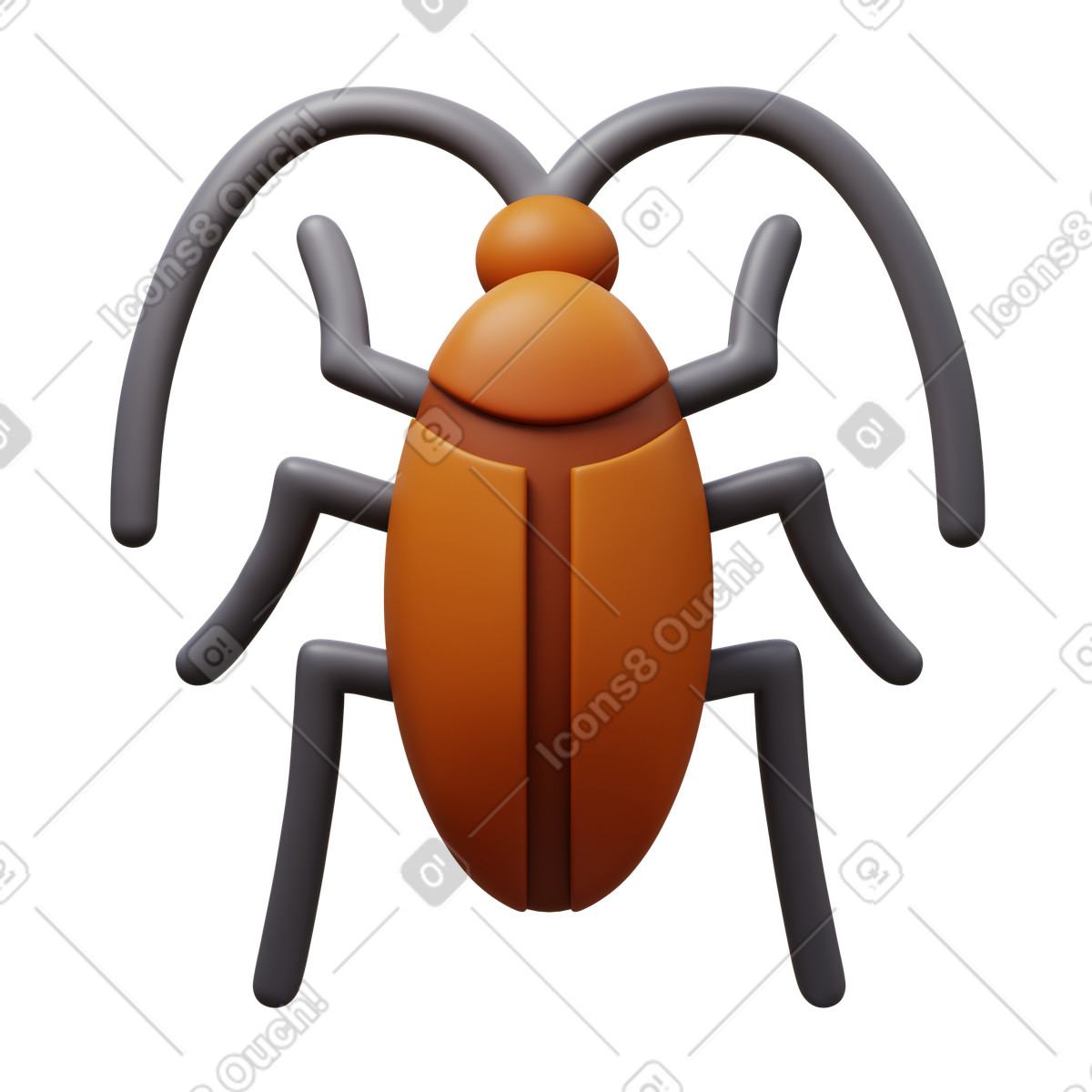 Ilustração de Cockroach em no estilo 3D Fluency para baixar em PNG, SVG