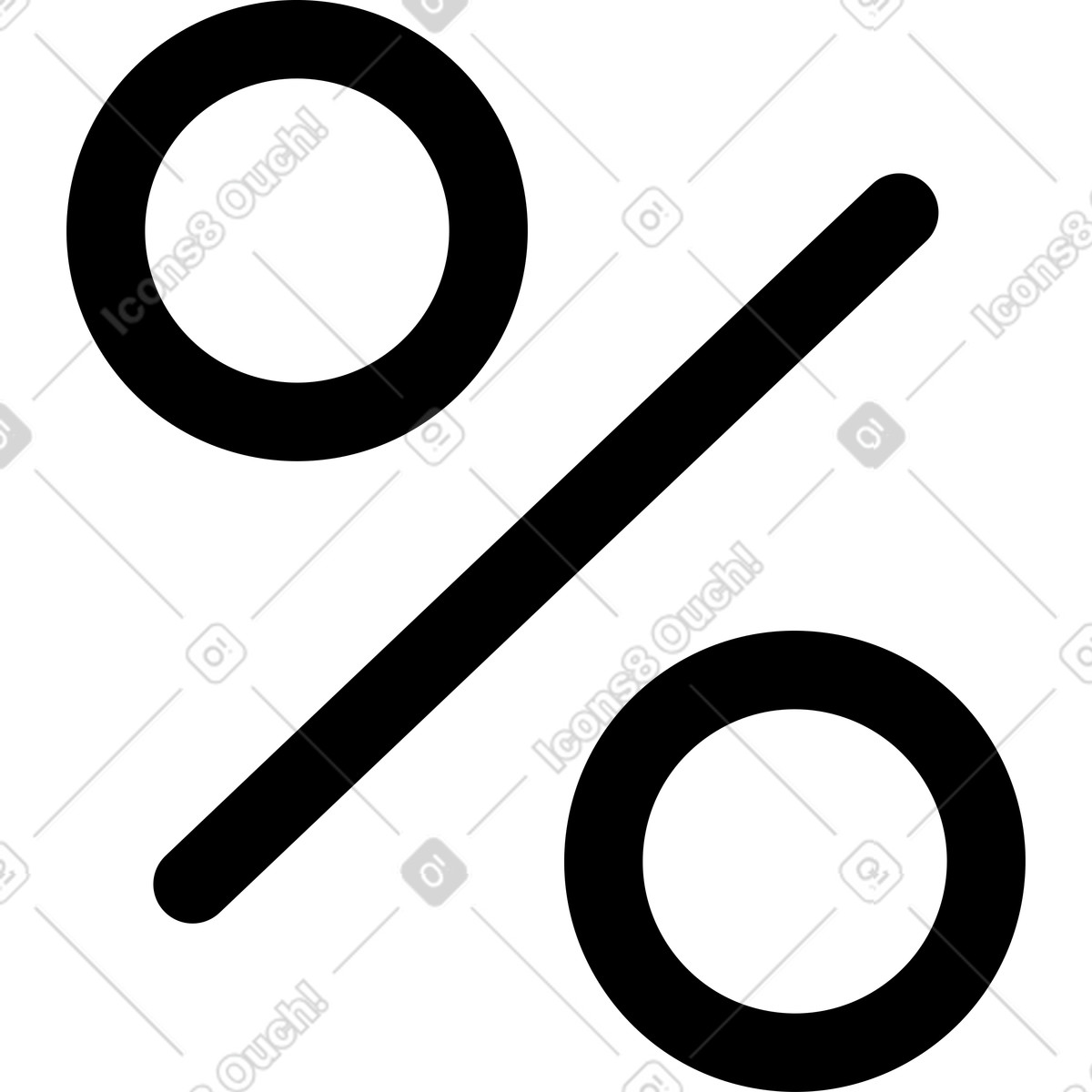 Discount percent icon with thick line and two circles-Illustration im Notion Art-Stil als Download in PNG, SVG