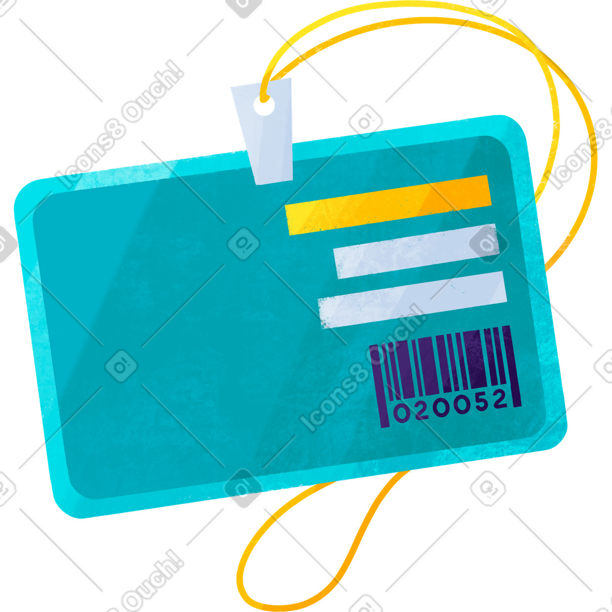 Ilustração de Id card em no estilo Bonbon para baixar em PNG, SVG