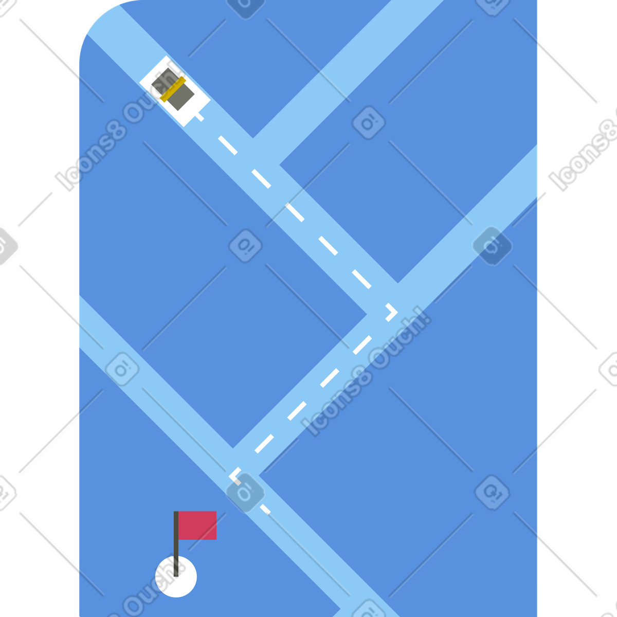 City map illustration in Vector style download in PNG, SVG