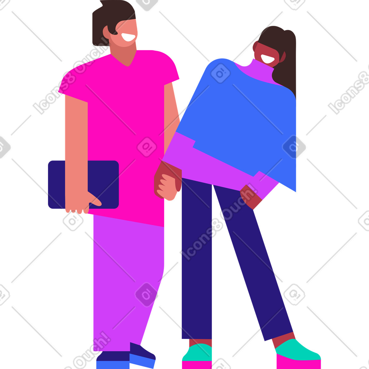 Ilustração de Casal mãos dadas em no estilo Basic para baixar em PNG, SVG