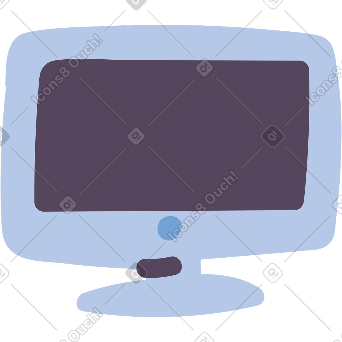 Monitor illustration in Pluto style download in PNG, SVG