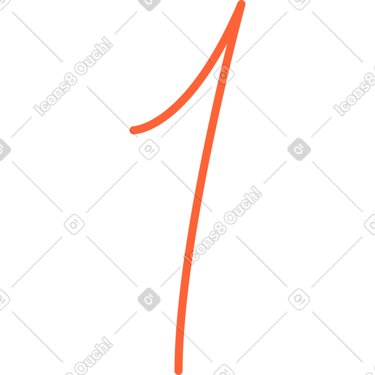 Иллюстрация Один в стиле Crayon — скачать в форматах PNG, SVG