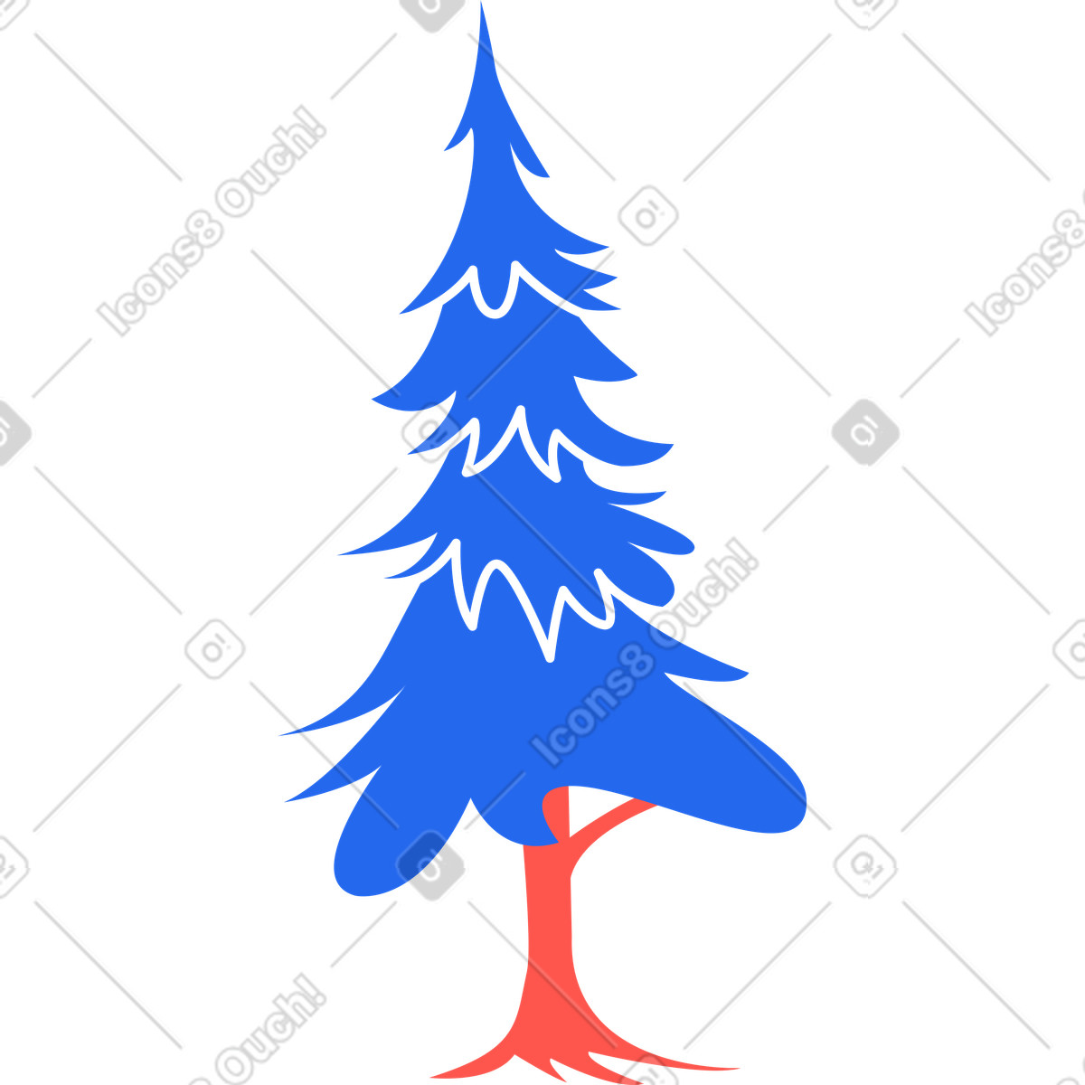 Fir-tree illustration in Kingdom style download in PNG, SVG