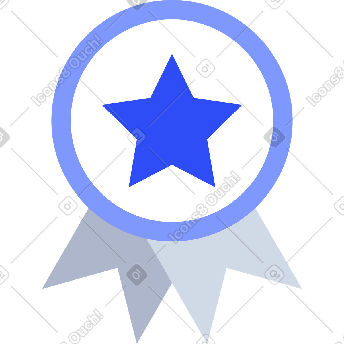 Medal with star illustration in System style download in PNG, SVG