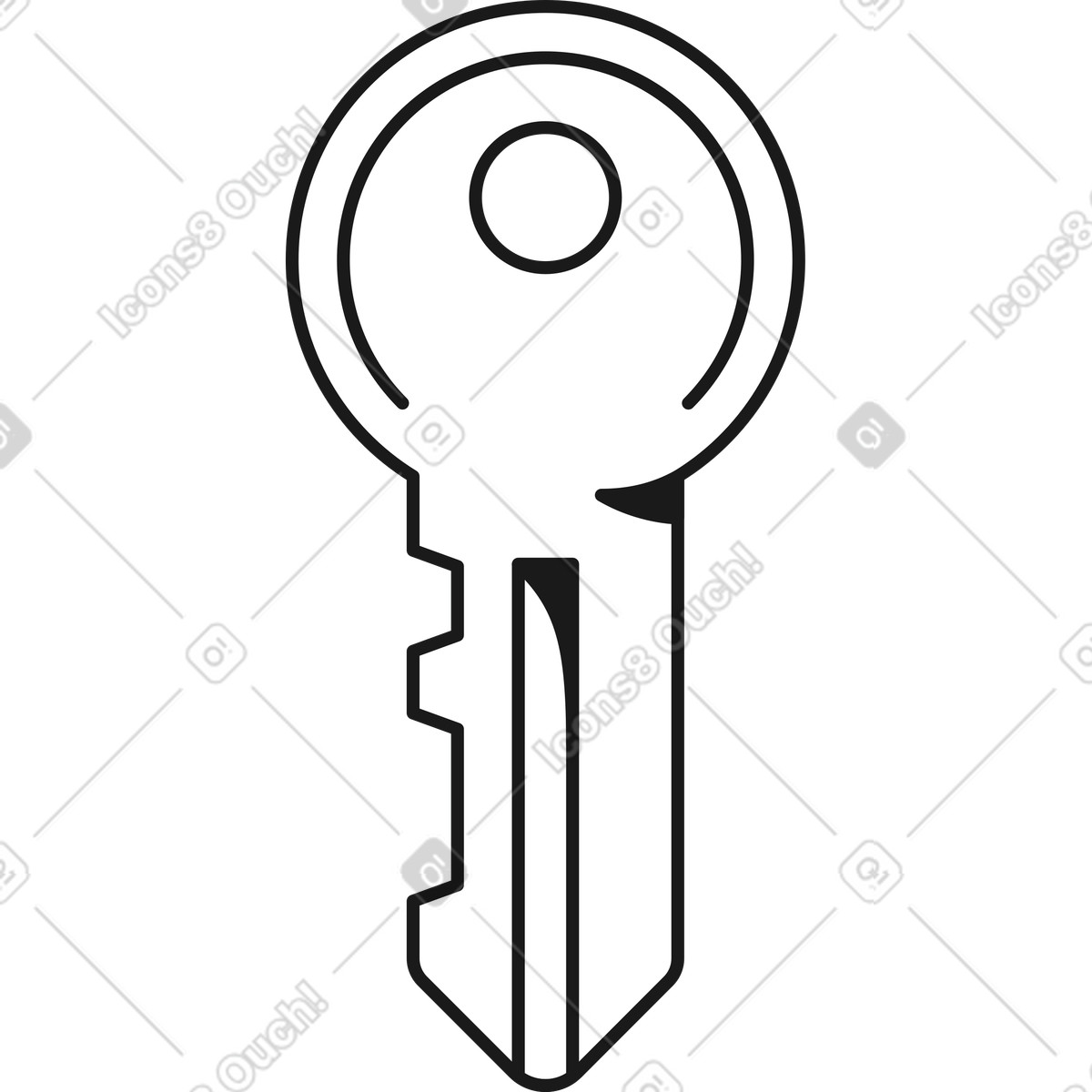 White key illustration in Taxi style download in PNG, SVG