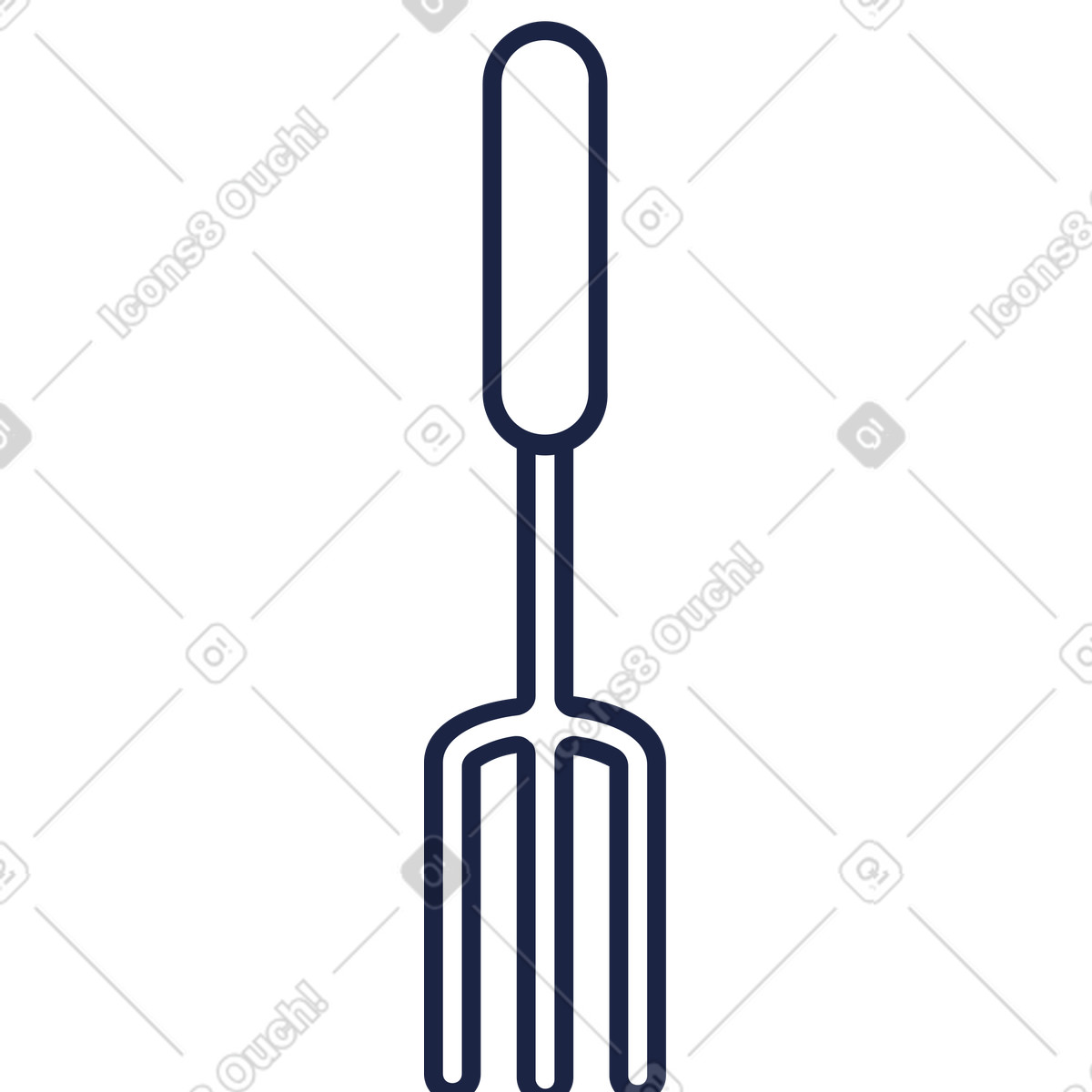 Fork illustration in Urban Line style download in PNG, SVG