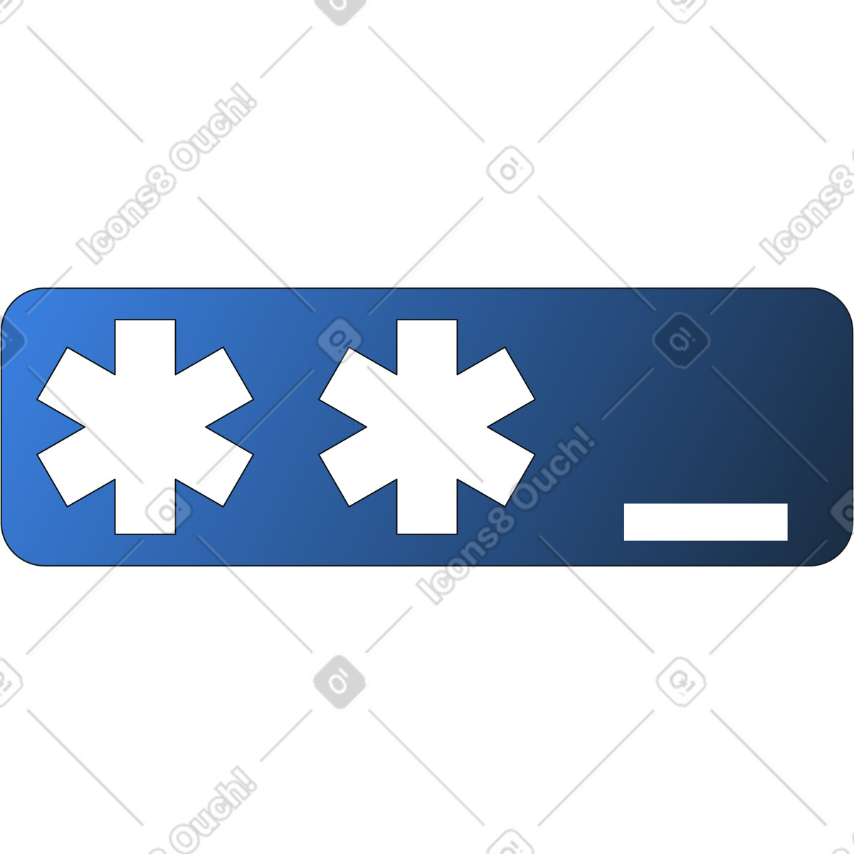 Password input frame illustration in Midnight style download in PNG, SVG