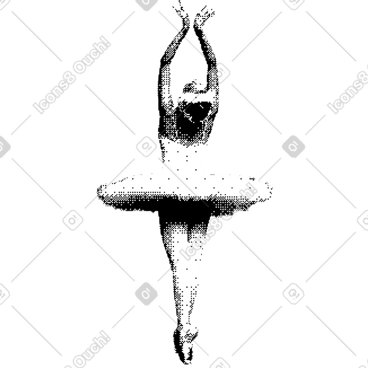 Ballerina illustration in Bitmap style download in PNG, SVG