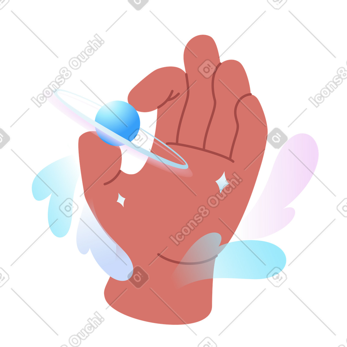 下载 Airy 风格的 握着星球的手 插画，支持 PNG、SVG 格式