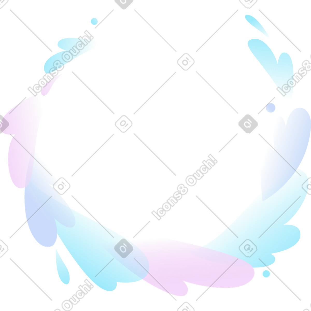 Decorative composition with drops in pastel colors illustration Airy style download PNG, SVG