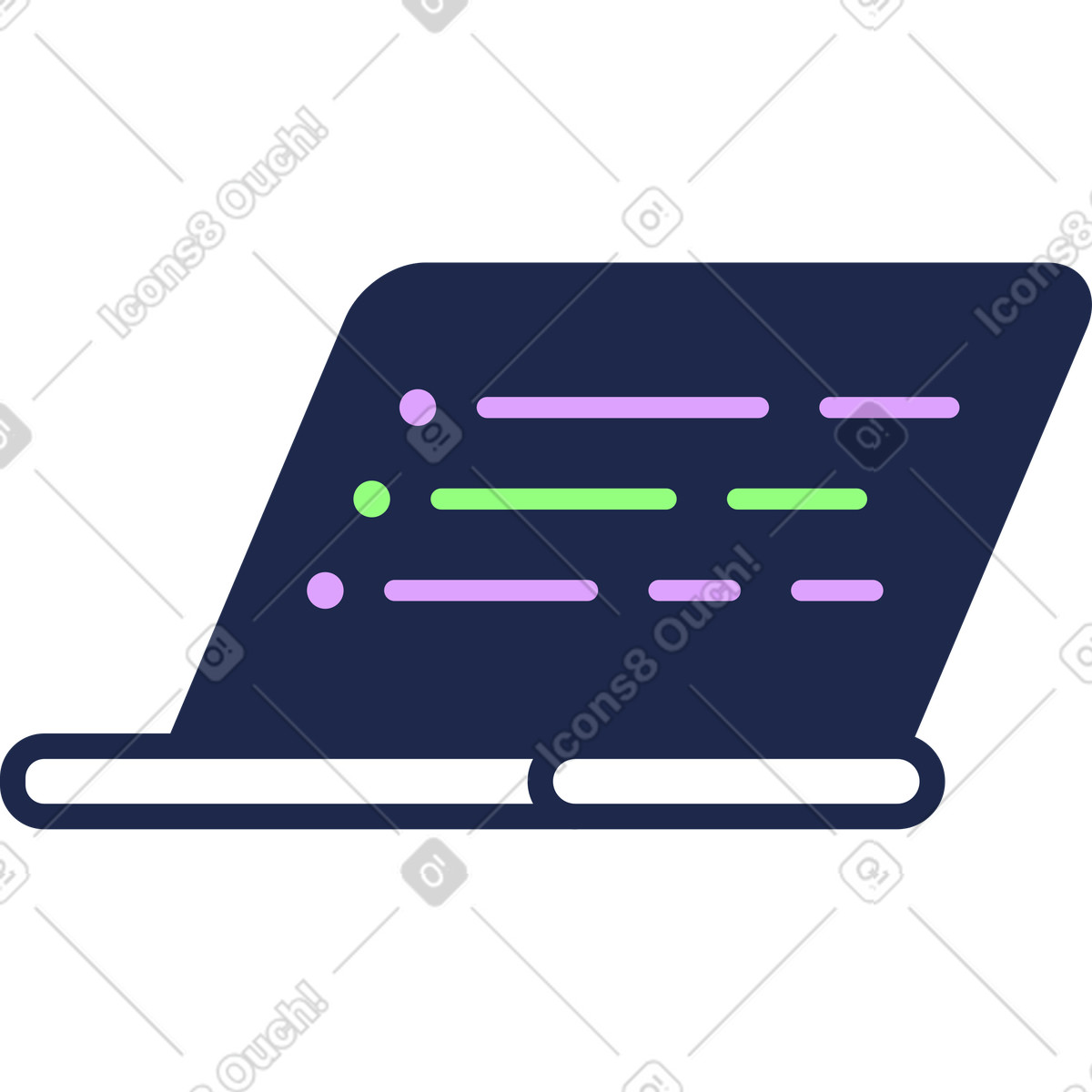Laptop öffnen-Illustration im Outline-Stil als Download in PNG, SVG