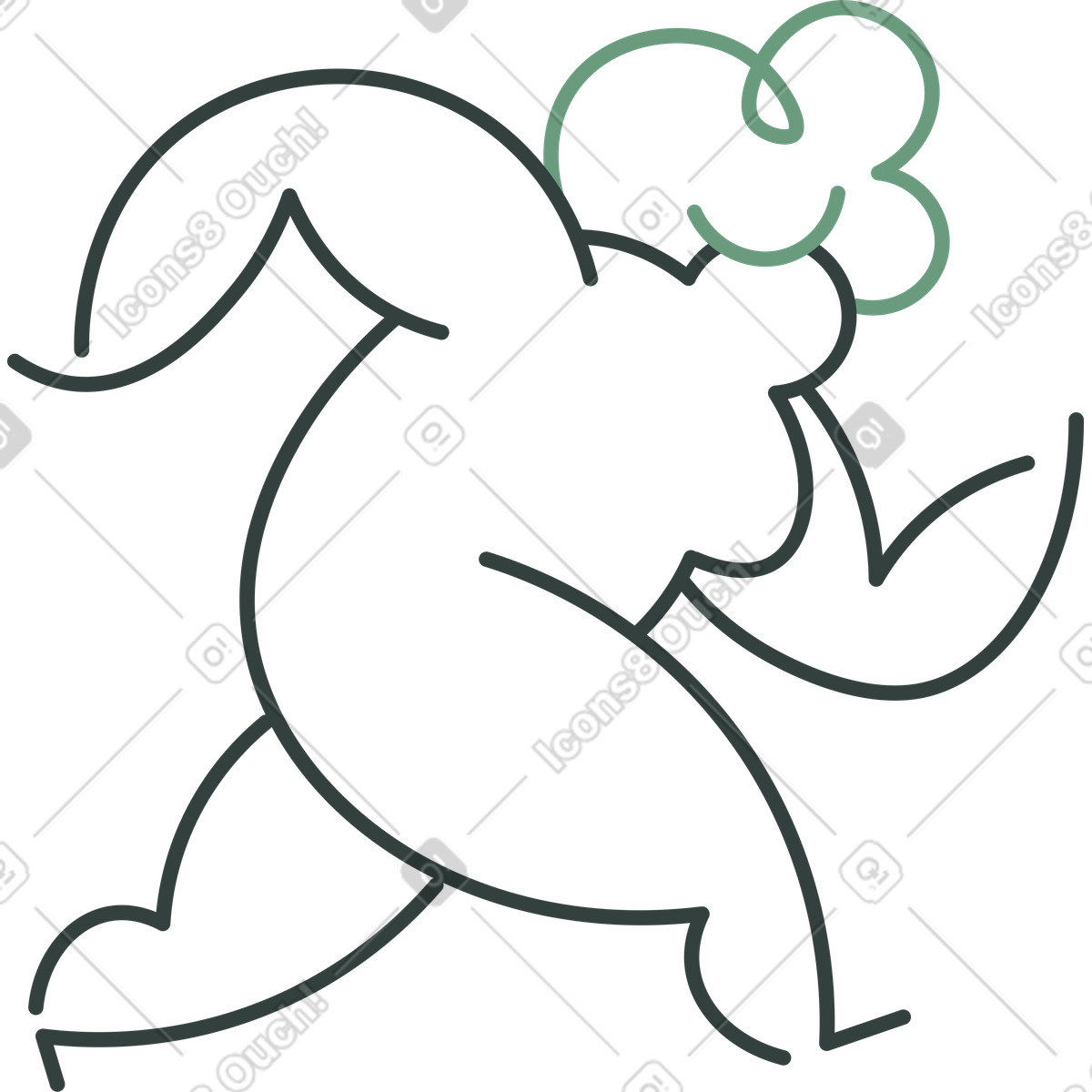 下载 Macaroni 风格的 赶时间的祖母 插画，支持 PNG、SVG 格式