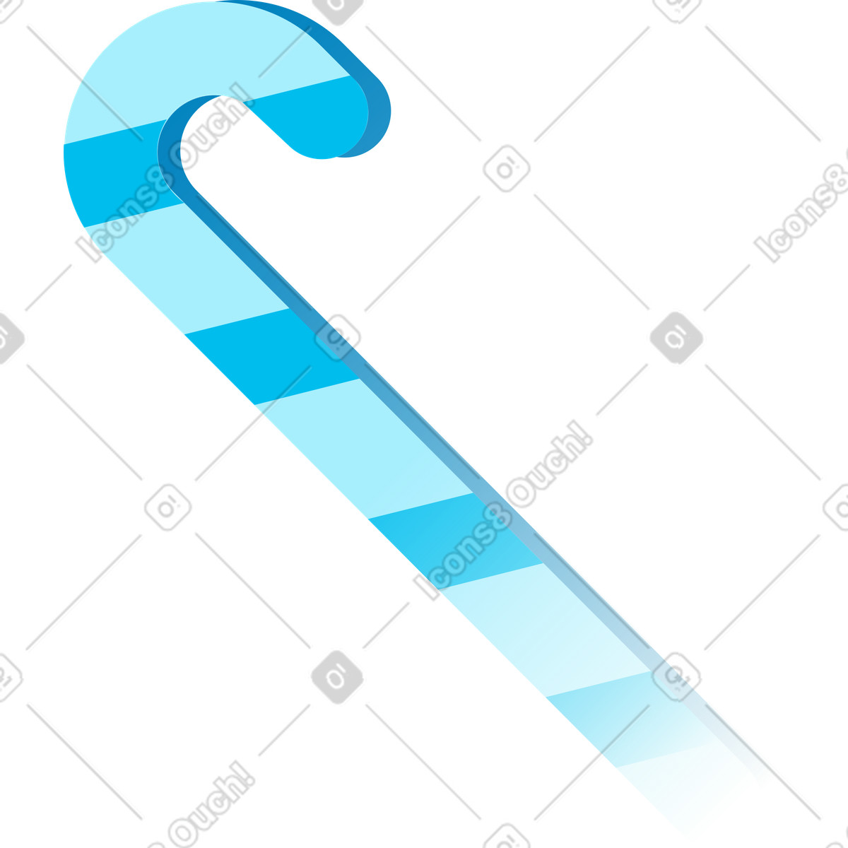 Candy cane illustration in Icy style download in PNG, SVG