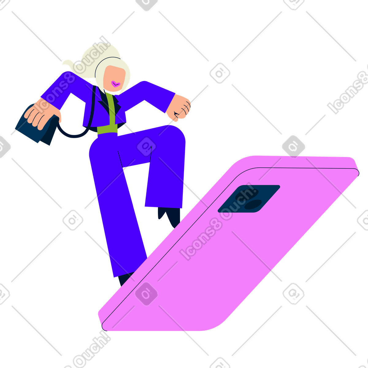 Woman logging into account illustration in Cubes style download in PNG, SVG