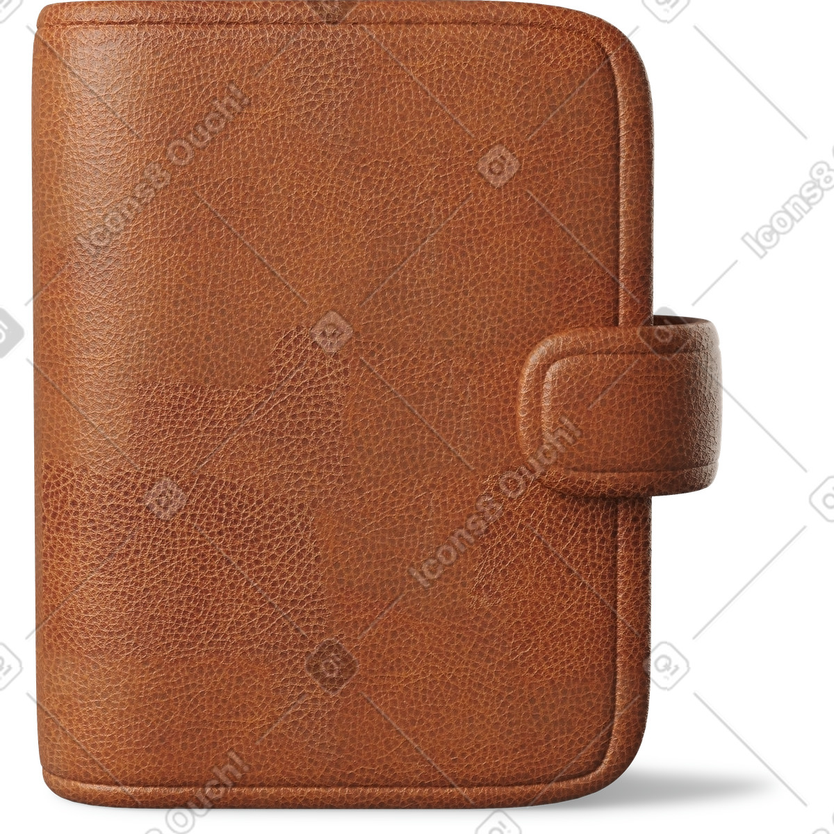 Brown leather diary illustration in 3D Business style download in PNG, SVG