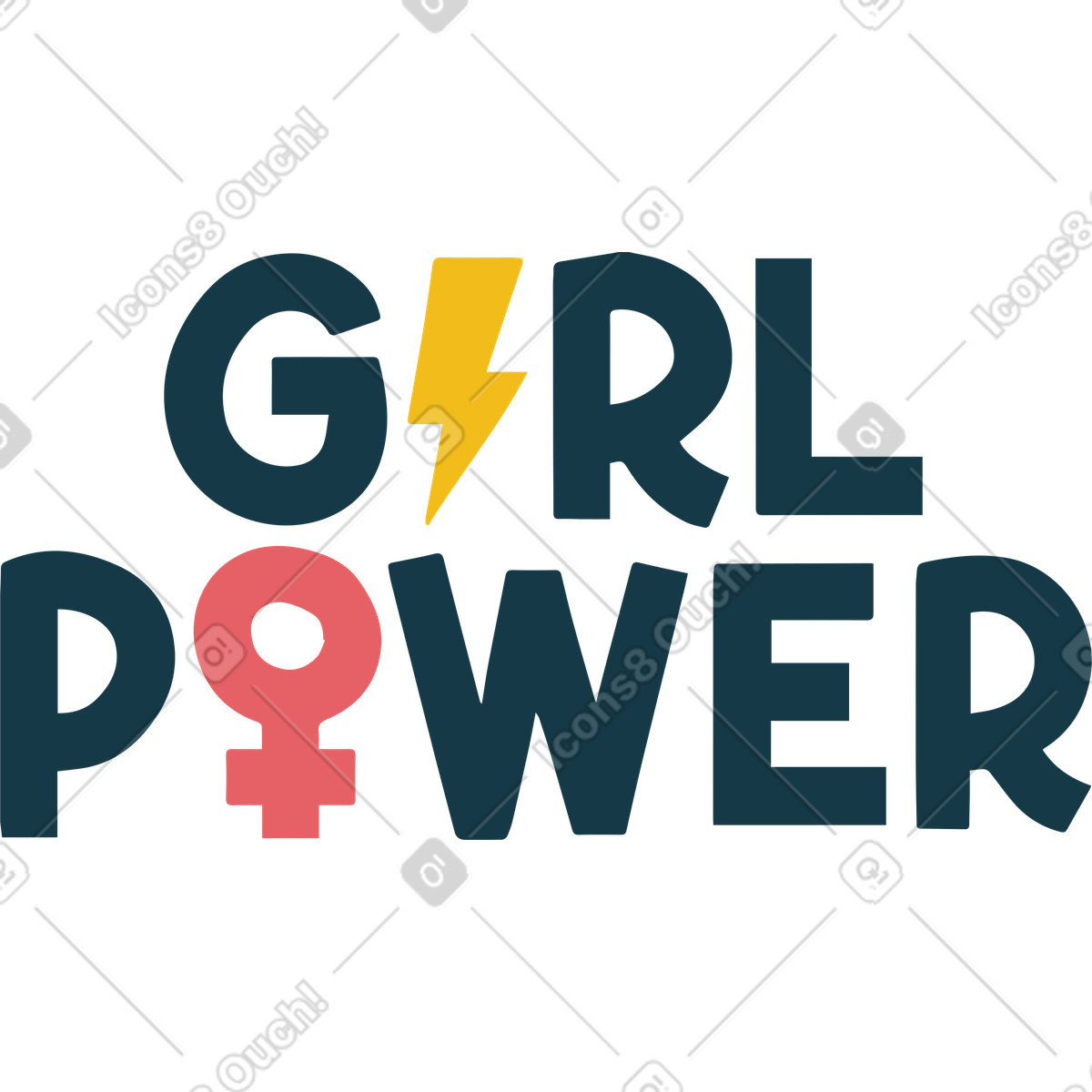 Girl power illustrazione in stile Flamenco scarica in PNG, SVG