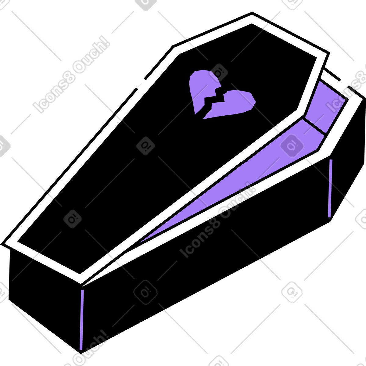 Coffin illustration in Amethyst style download in PNG, SVG
