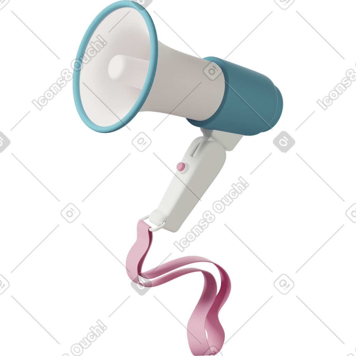 Ilustração de Megaphone with tape em no estilo 3D Casual life para baixar em PNG, SVG