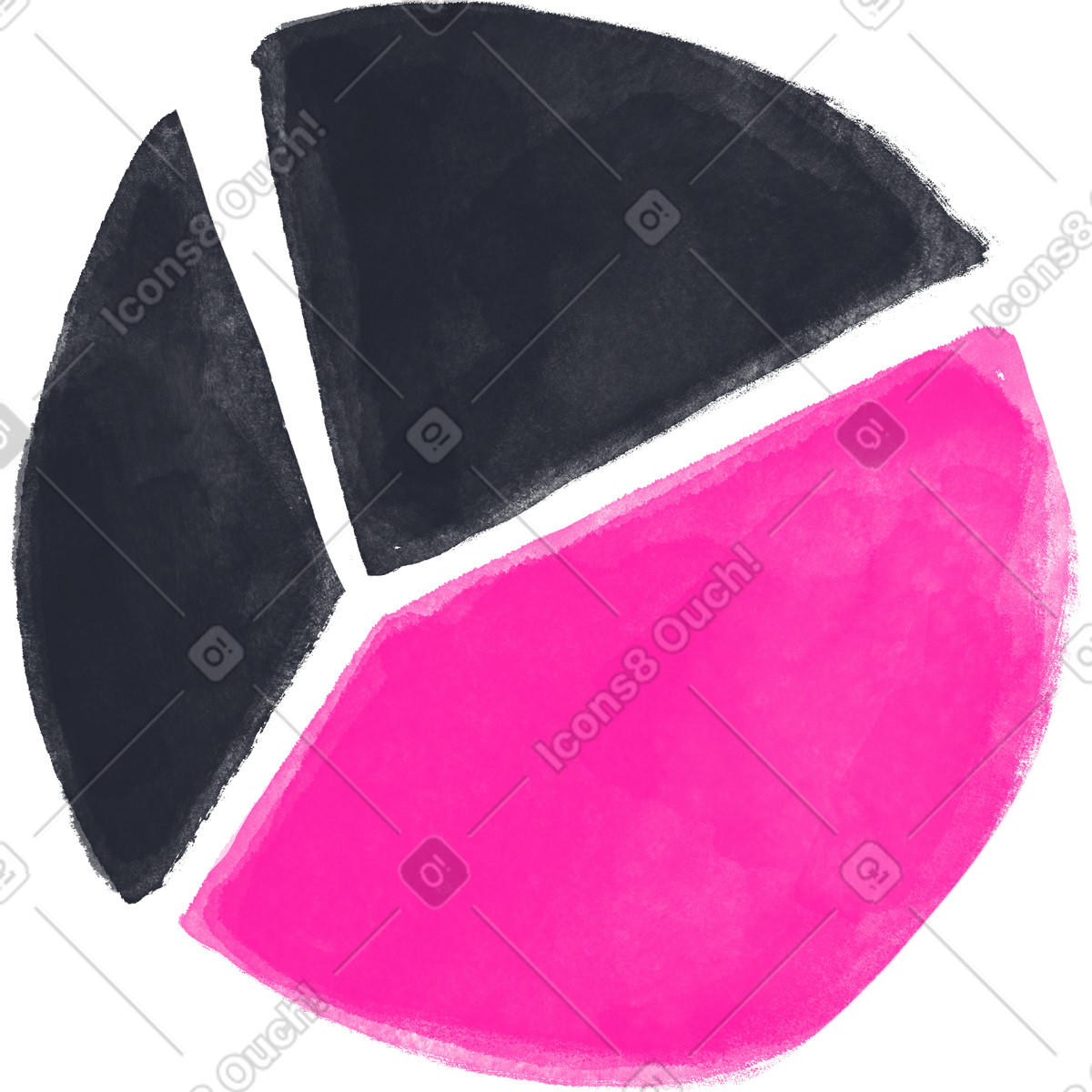Ilustración Gráfico circular en estilo Inky a descargar en PNG y SVG